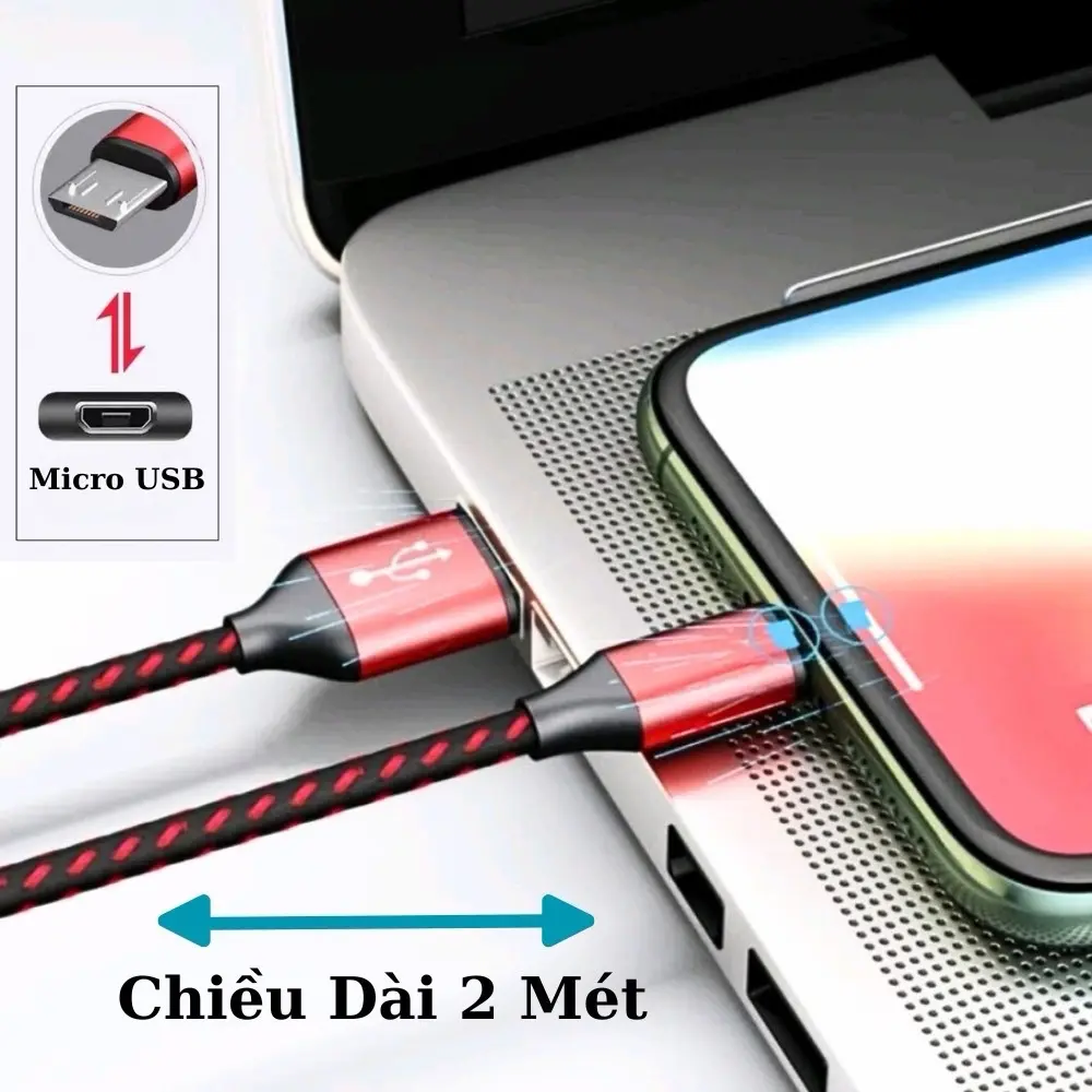 Cáp sạc nhanh USB- Micro Hỗ trơ sac nhanh dòng điện 2A Tôc độ truyên dữ liệu 480Mbps I Sạc Điện Thoại Phụ Kiện Phone hoàng minh cục sạc