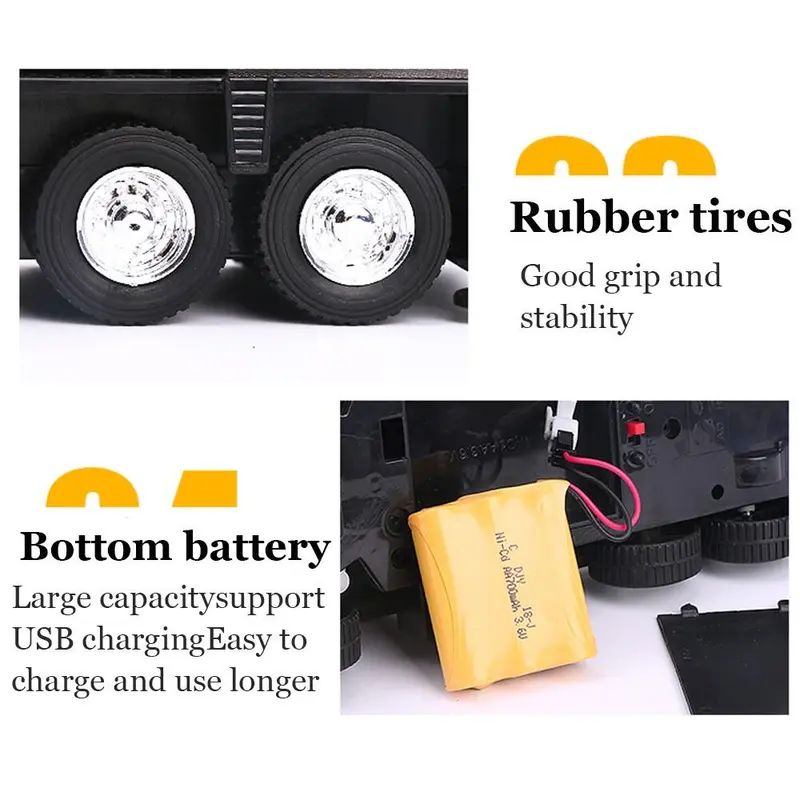 Đồ Chơi Xe Kỹ Thuật Xe Xúc Cần Cẩu Xe Tải Điều Khiển Từ Xa RC, 8 Kênh, Quà Tặng Đồ Chơi Cho Bé Trai Toy Pin 4