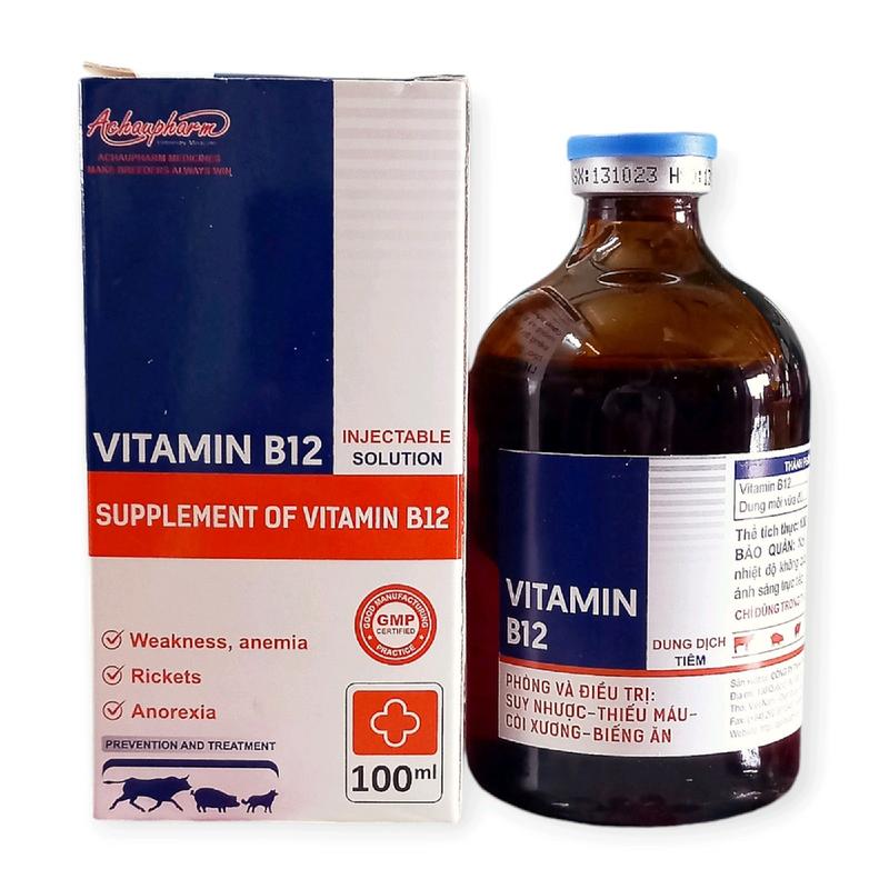 [Lọ 100ml] Vitamin B12 Thuốc tiêm còi cọc, biếng ăn, bổ máu trên gia súc, gia cầm kabi 0