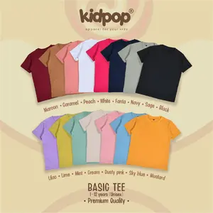 Kaos Anak Polos usia 1-12 Tahun Unisex Bahan Cotton 30s Katun Polos Kids Anak-Anak Distro