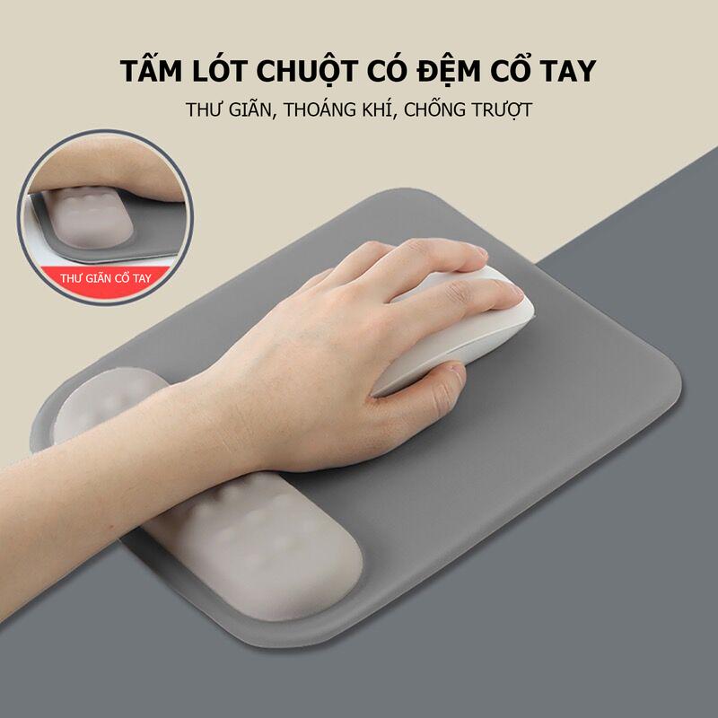 Lót chuột có đệm cổ tay chống mỏi mềm mại di chuột thoải mái