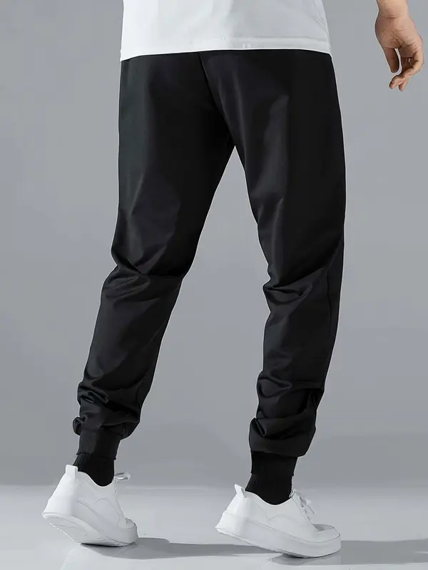 Men's Rose Print Pocket Drawstring Waist Sweatpants, Casual Soft Comfort Regular Fit Floral Print Elastic Waist Jogger Pants For Gym, Men's Spring & Fall Trousers 1