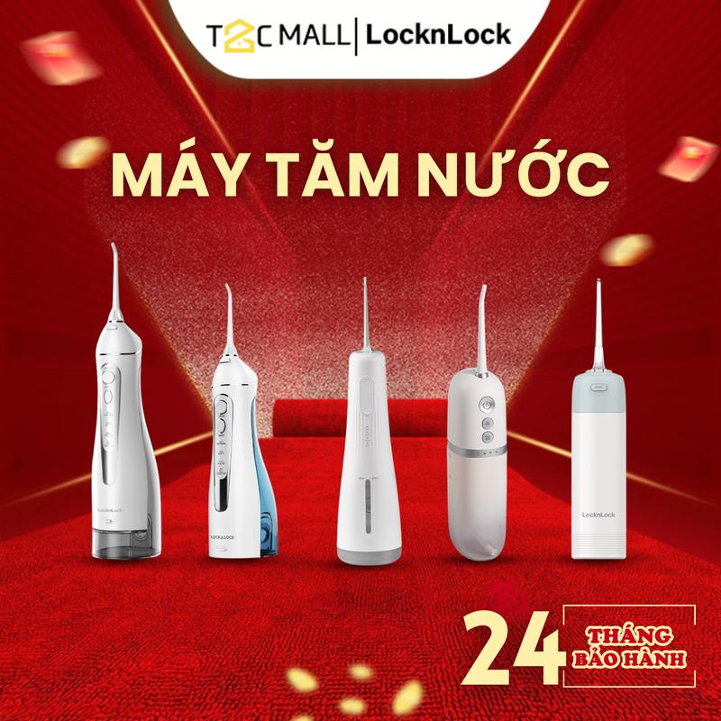 Máy tăm nước LocknLock Màu xám ENR166GRY 300ml, 3 loại đầu tăm 4 chế độ, sử dụng đến 20 ngày T2C Mall Nữ Women tam  nuoc chorang nieng