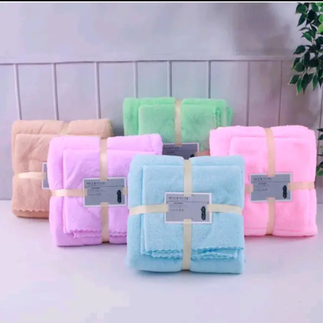 HANDUK SET 2IN1HANDUK MANDI DAN COTTON TOWEL IMPORT 1