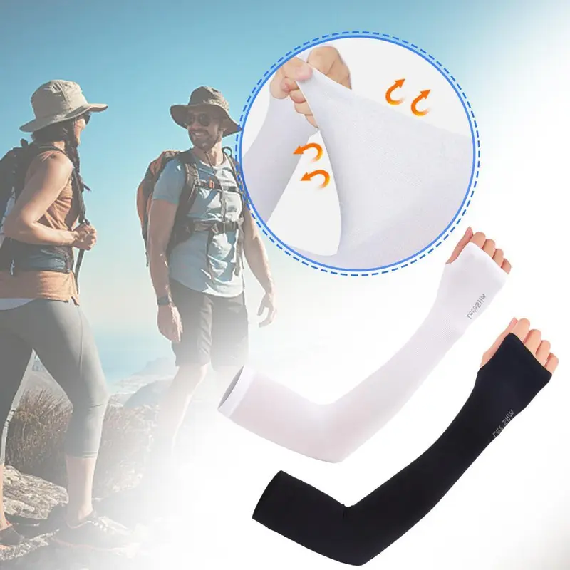 Tay Áo Băng Chống Nắng, 2 Chiếc, Unisex, Che Tay Áo, Thích Hợp Cho Thể Thao, Chạy Bộ, Đạp Xe, Thể Thao, E9Q8 1