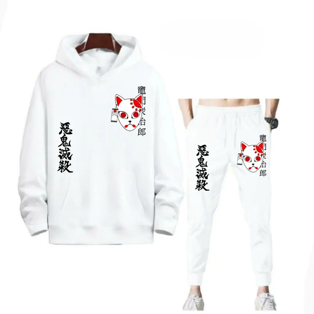 BISA COD - SETELAN PRIA MODEL KIMETSU NO YAIBA ANIME DEMON SLAYER / HOODIE DAN CELANA PANJANG JOGGER MURAH TERLARIS