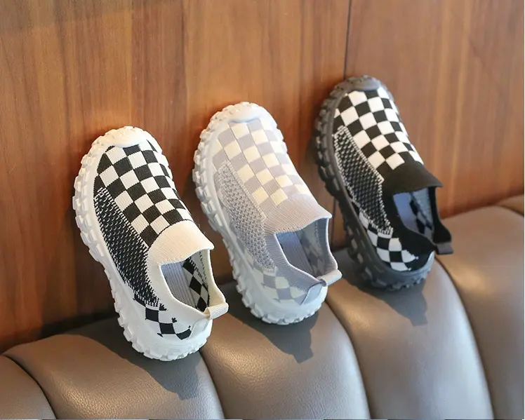 Sepatu Slip on Sneakers Anak / Sepatu Anak motif kotak-kotak/ Sepatu Jalan-Jalan Anak Laki-Laki Type ZY93 Kaki Fashion 3