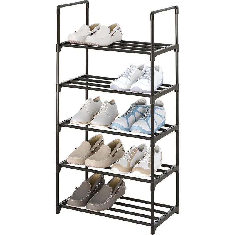 5-Tier Small Shoe Rack, Metal Stackable Shoe Shelf Storage Zapateras ...