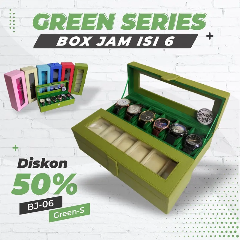 Kotak Jam Tangan isi 6 Atau Box Tempat Penyimpanan Jam Tangan 6
