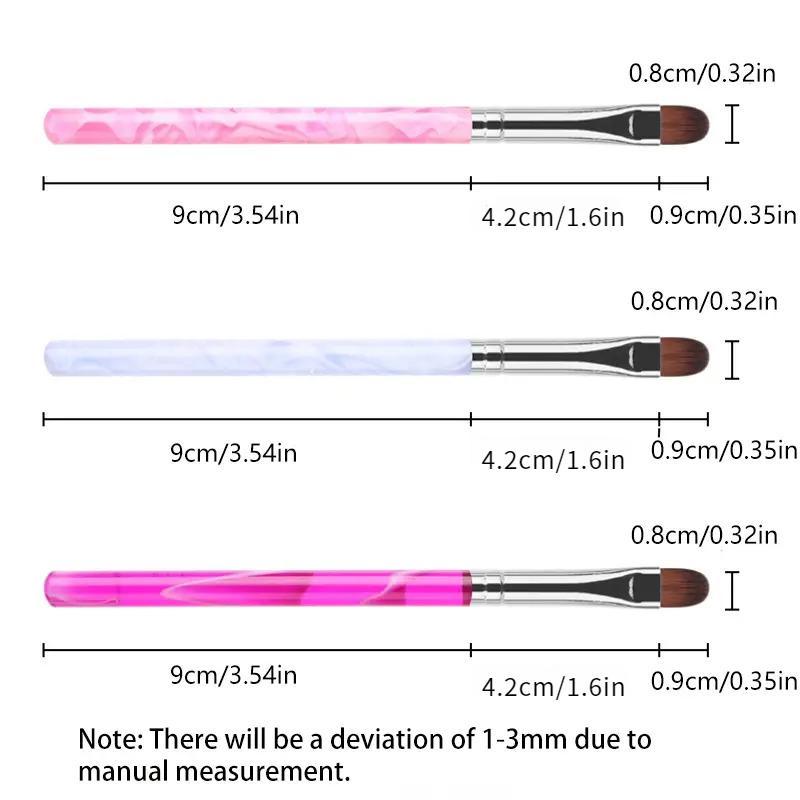 Acrylic Nail Art Brush Set, 4 Counts/set Professional Gel Nail Polish Nail Art Brush, Manicure Tool for Women & Girls 1