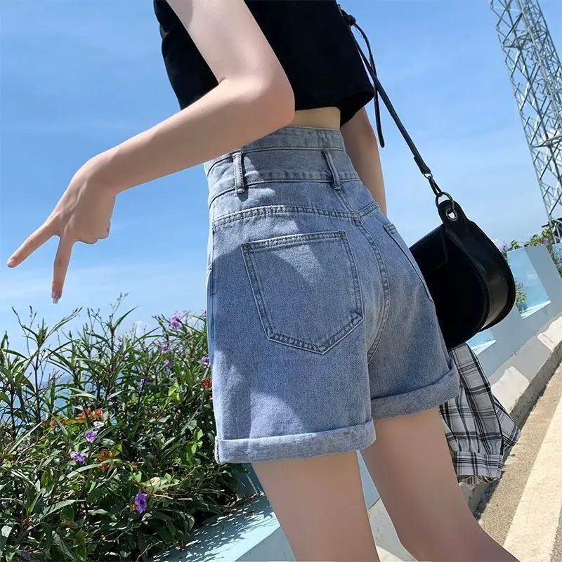 Denim Shorts Women's High Waist Summer New Loose Niche Slim A- line Fashion Ins Jeans Womenswear