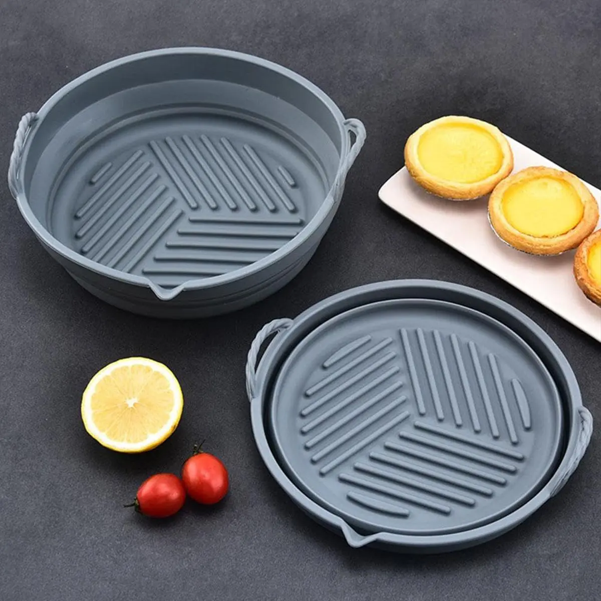 Air Fryer Silicone Liners Pot, Reusable Air Fryer Silicone Basket Bowl Air Fryer With Silicone Lining And Baking Tray For Household Use High Temperature Resistant And Easy To Clean