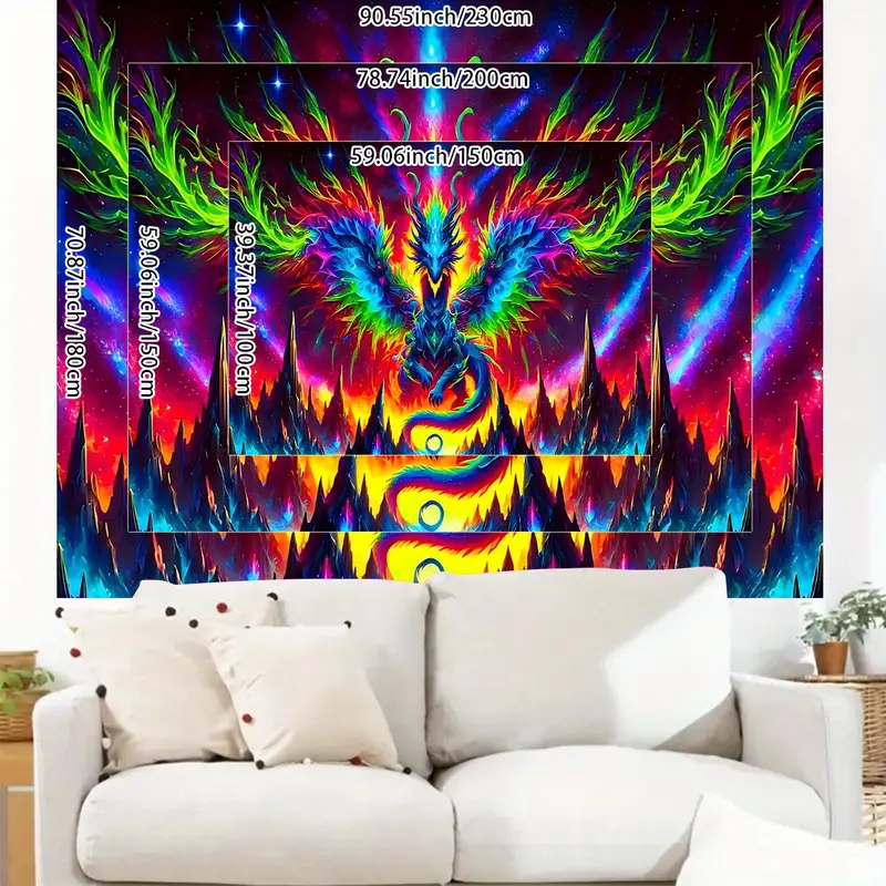 Dragon & Star Pattern Hanging Painting without Frame, Wall Art Decor for Home Living Room Bedroom, Home Decor, Room Decor, Home Accessories, Ornaments 1