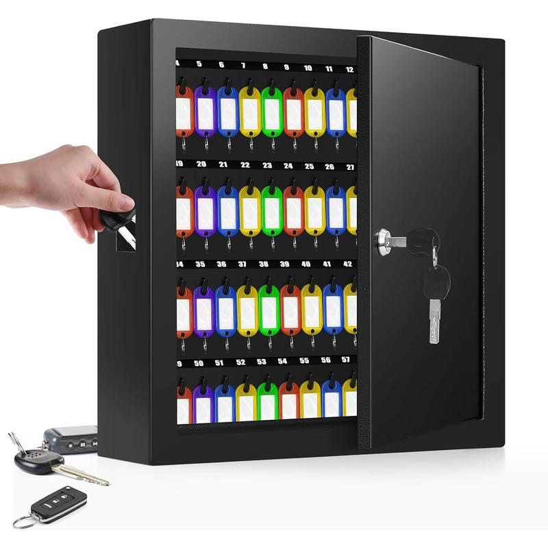 100 Key Cabinet, Anti- Key Lock Box with Key Tags, Adjustable Key ...