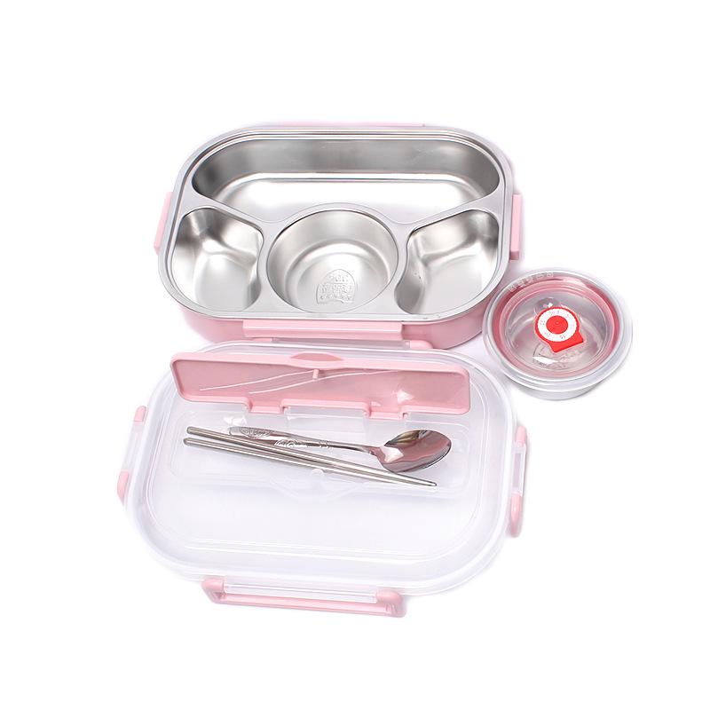 Hộp cơm inox 304 cao cấp tặng kèm thìa đũa LILA HCINOX4N199