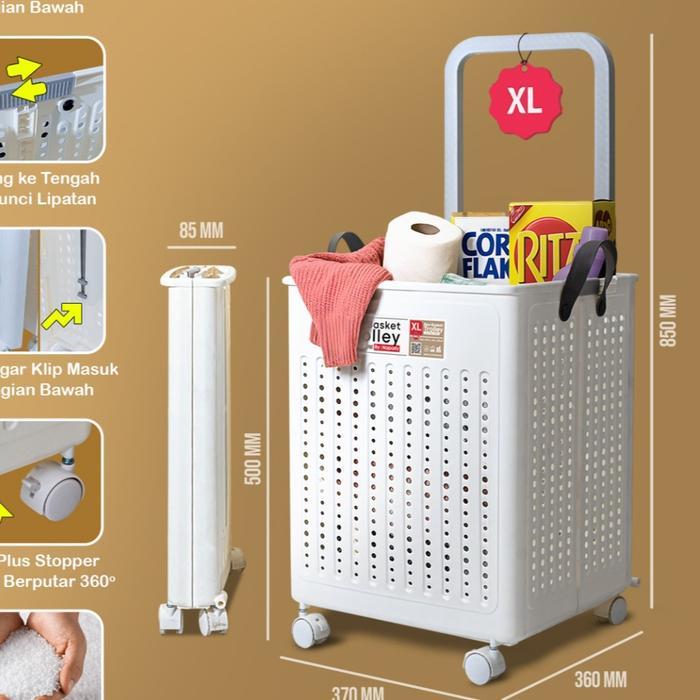 Napolly Trolly Box Keranjang Lipat Roda Troli Belanja Lipat Serbaguna ...