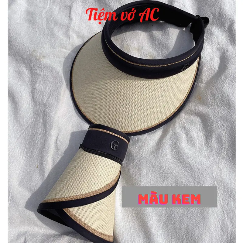 Mũ đi biển [FREESHIP] đi du lịch - nón chống nắng nửa đầu có thể gắp gọn họa tiết G - M09 Phụ Kiện Đội Đầu 3