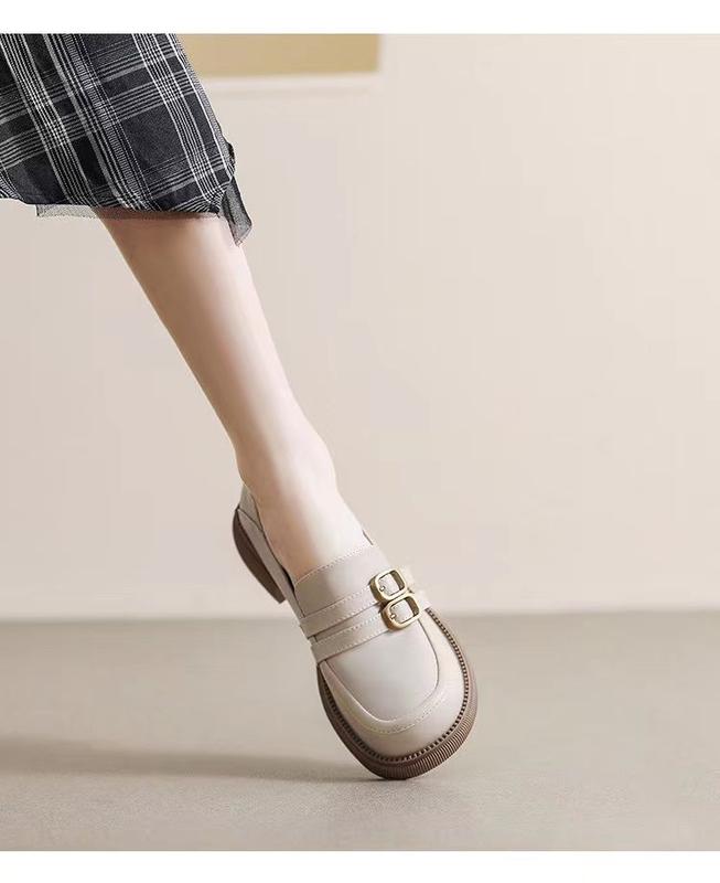 Product Introduction of Yue Chen Loafers Women's 2024 New Spring and Autumn British Style Black Low Heel Leather Shoe Soft Leather JK Pumps Spring 15