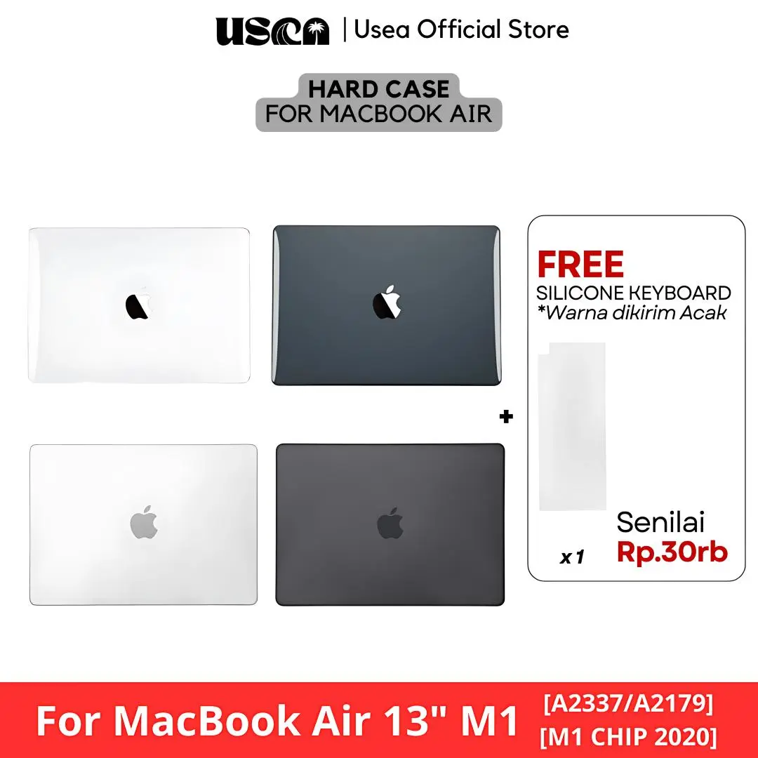 USEA Case Casing MacBook Air M1 13 Inch & 2020 2019 2018 [ A2337 A2179 A1932] Hard Case Computer Laptop