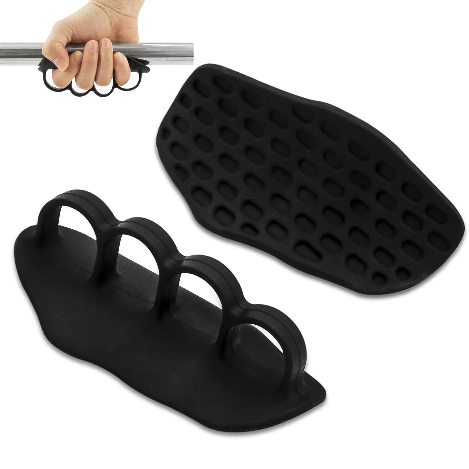 Rubber Non-slip Fitness Grips, 1 Pair Cross Handle Grip, Gym Handles, Workout Handles, Exercise Machine Attachments for Home Gym