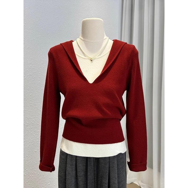 Áo Hoodie Sơ Mi De Lông Cừu, Thiết Kế Đẹp OOTD, Giả Hai Lớp, Dài Tay, Áo Cánh Nữ, Hàng Mới Về Mùa Thu, Ấm Áp, Có Thể Mặc Bên Trong Áo Cánh 1