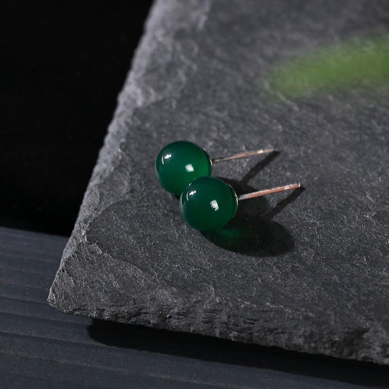 Hoa tai Chalcedony tự nhiên, Aier Yuan, Thiết kế cổ điển và đơn giản, Thích hợp cho khuyến mãi giao thông trực tiếp, Lợi ích và sự kiện, Được làm bằng Jade, Độc đáo và đơn giản 4