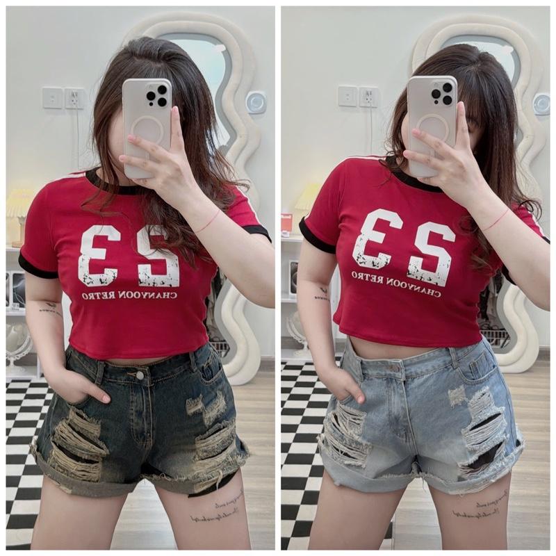 Bigsize60-90Kg Quần Sort Jean Nữ Lưng Cao Mã 12 nữ