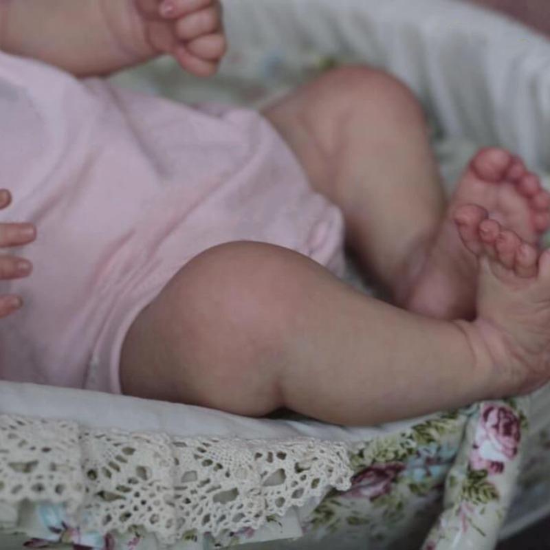 45cm Realistic Newborn Doll, Reborn Baby Doll 17 Inch Soft Reborn Toddler Doll, For Kid Dress Up Play House, Christmas Gift, Santa Presents, Kids Toys 7