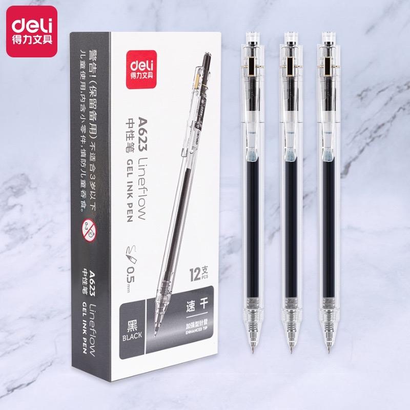 Bút Gel Deli Các Loại A575 A057B S101 A623 S08 S01 S128 33388 A122 A115 S60 Mực Đen/Xanh/Đỏ Bút Bi Nước Bấm /Mở Nắp Nhanh Khô/ Viết Mượt