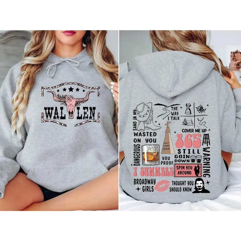 Morgan Wallen 2 Sided Jumper, Hardy Western Music Hoodie, Country Concert Sweatshirt, Cowboy Wallen Sweater, Wallen Western Hoodie, Country Music Merch 0