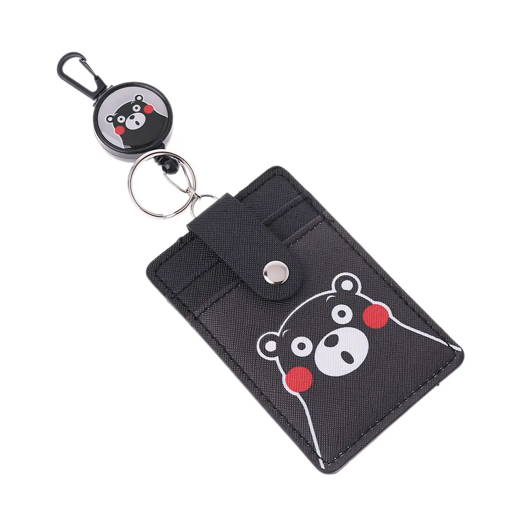 Cartoon PU Leather Business ID Credit Card for Case Badge Holder Anti-lost Retra