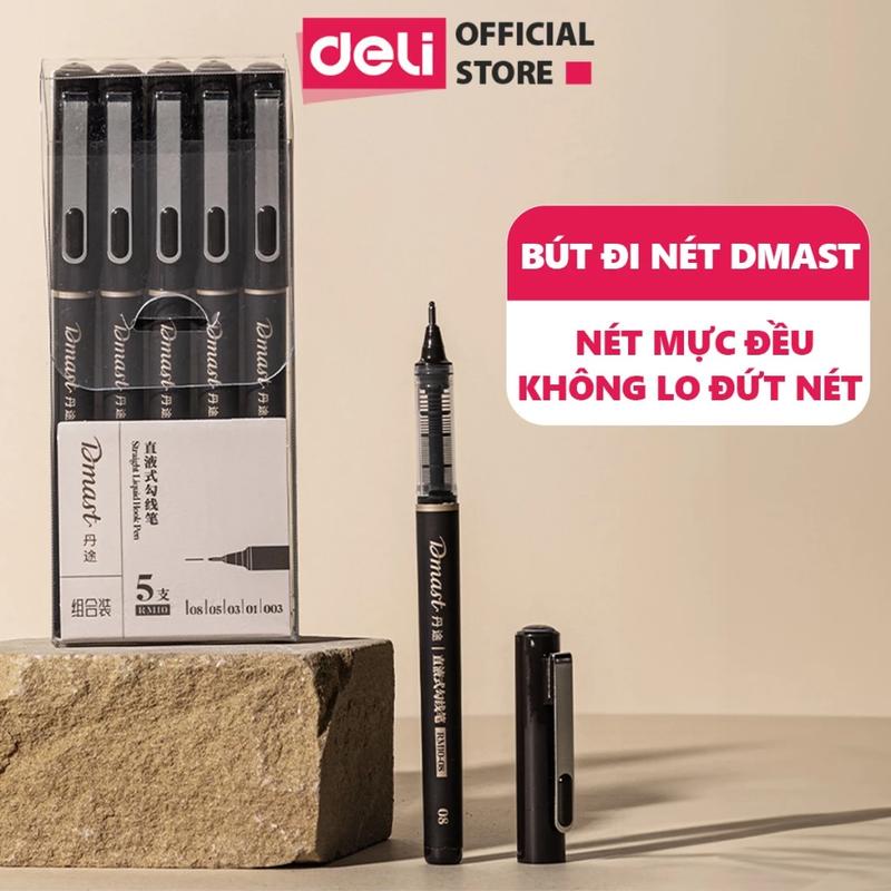 Bút đi nét kỹ thuật cao cấp Deli - Bút đi nét kháng nước nhiều kích thước vẽ phác thảo, Caligraphy dành cho vẽ chuyên nghiệp, người học mỹ thuật