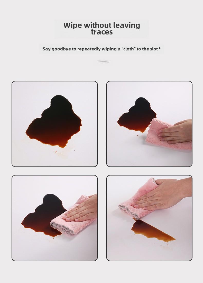 Product Introduction of Kitchen Cleaning Rag Absorbent Dishcloth Thickened Dishwashing Towel Lint-Free Easy to Clean 3
