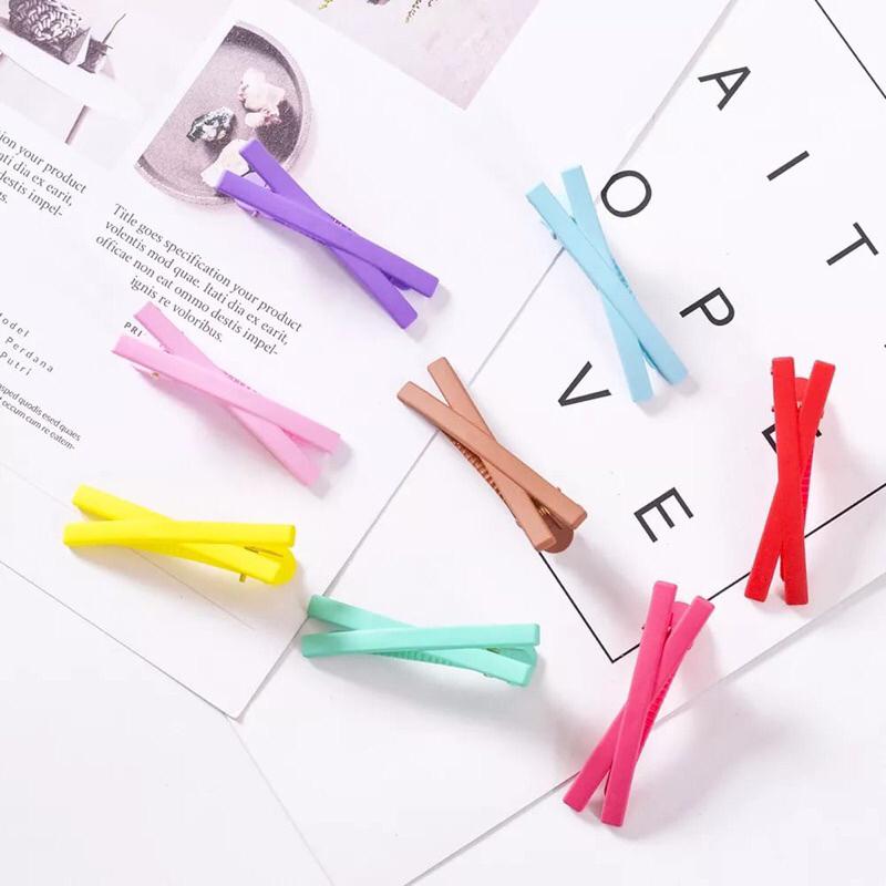 5pc Jepitan Rambut Gaya Korea Matte Warna Warni Jepitan Model Silang Korean Hairclip Jepit Rambut Gaya Korea Jepit Rambut Korea motif X 1