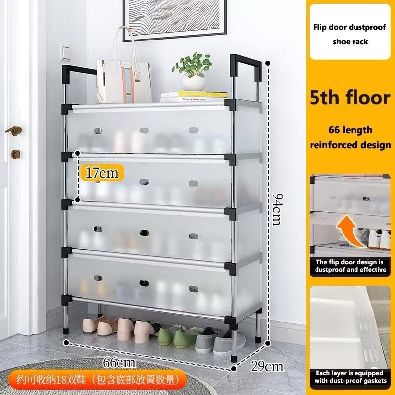 Kệ Inox 5 Tầng Có Vách Ngăn Chắn Bụi, Giá Inox Để Giày Dép 5 Tầng Có Nắp Đậy, Tủ Giày Thế Hệ Mới và chống nước loại 1 Kitchen nội địa