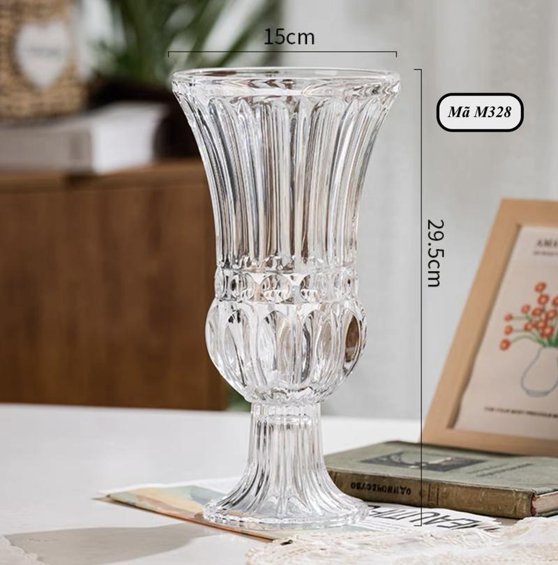 Product Introduction of [28-23-18 cm] Bình cắm hoa dáng ly thuỷ tinh trang trí phòng khách - Lọ hoa decor bàn tiệc sang trọng, ly cắm hoa thuỷ tinh trong suốt nhiều size Thủy Tinh 3