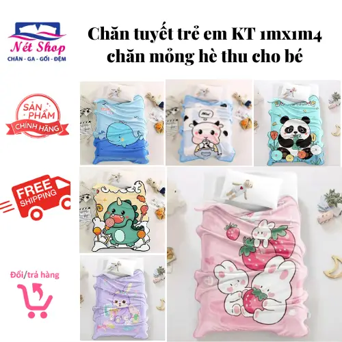 Chăn Tuyết Trẻ Em Hoạ Tiết Ngỗ Nghĩnh 1Mx1M4 Cho Bé Đi Học, Du Lịch