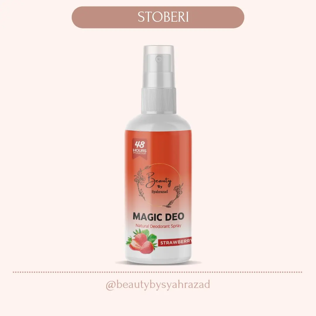 Strawberry deodorant spray 100 ml deodorant tawas alami | Magic deo spray by Syahrazad Ketiak Bau