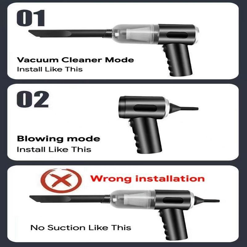Portable Handheld Vacuum Cleaner, Rechargeable Wireless Car Vacuum Cleaner, Multifunctional Car Cleaning Tool for Car Interior & Car Seat 3