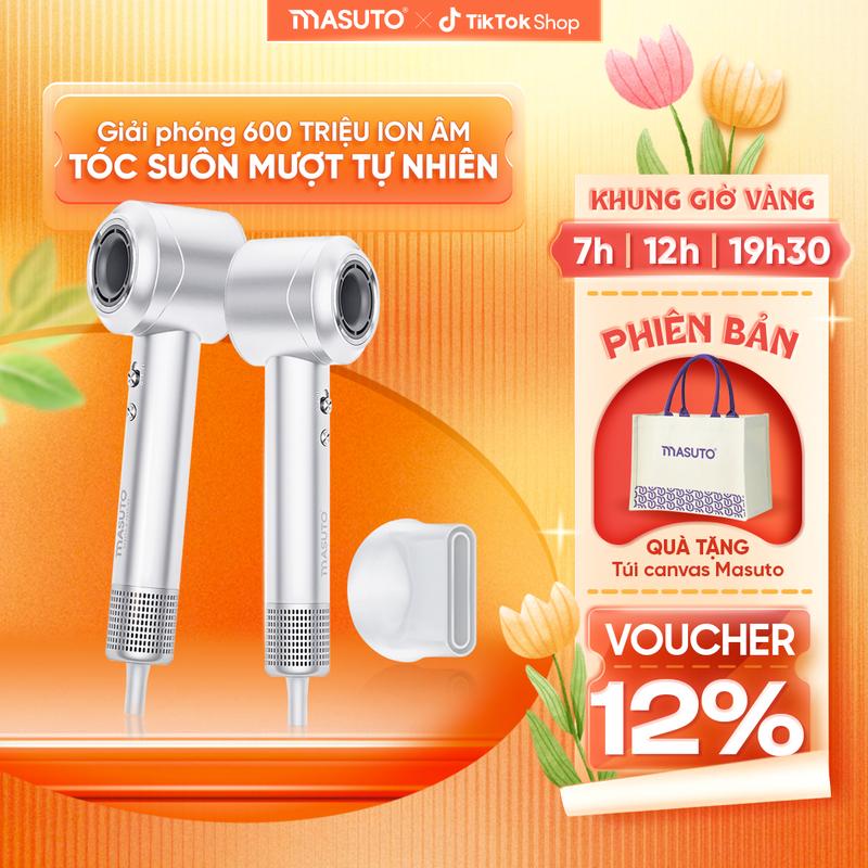 Máy sấy tóc ion âm Masuto Skylon - BESTSELLER HB - công suất 1400w sấy nhanh 2 chiều nóng lạnh tạo kiểu bảo vệ tóc, Bảo hành 24 tháng