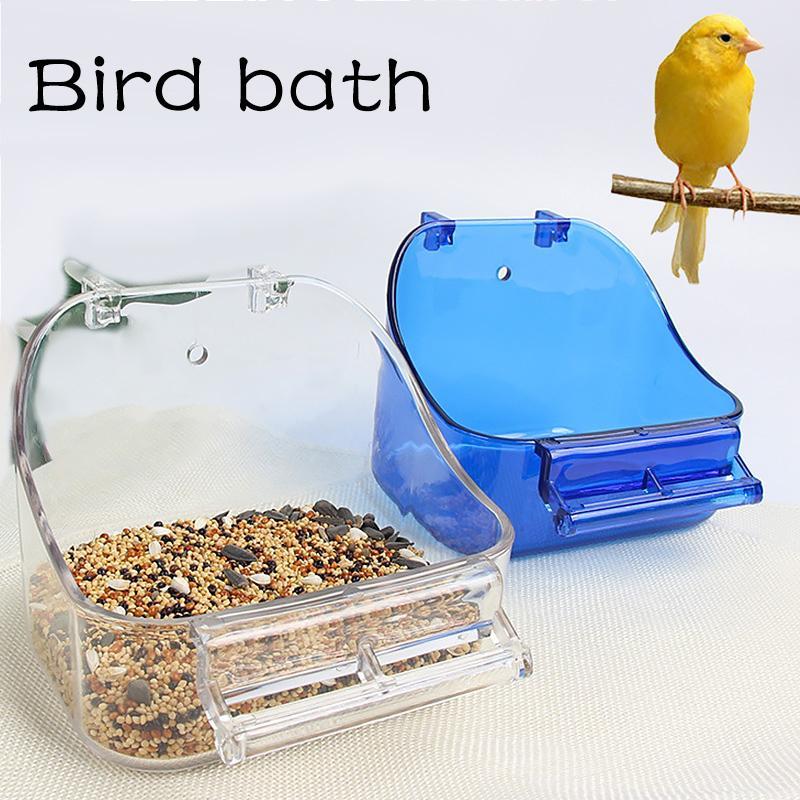 Plastic Bird Bowl Hanging On The Cage Parrots Pigeon Feeder Hamster Bowl Water Cup With Hook Small Pet Bath Tub Pet Supplies 3