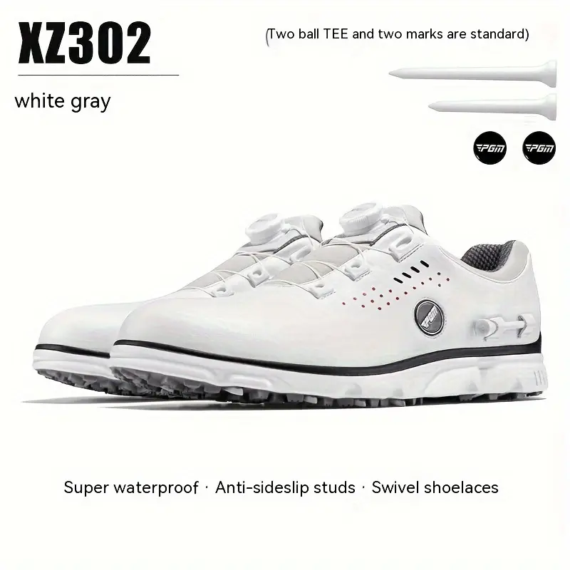 [PGM] Men's Professional Golf Shoes, with Rotating Buckle, Comfortable and Non-Slip Leisure Sneaker Suitable for Men's Outdoor Activities Xz302