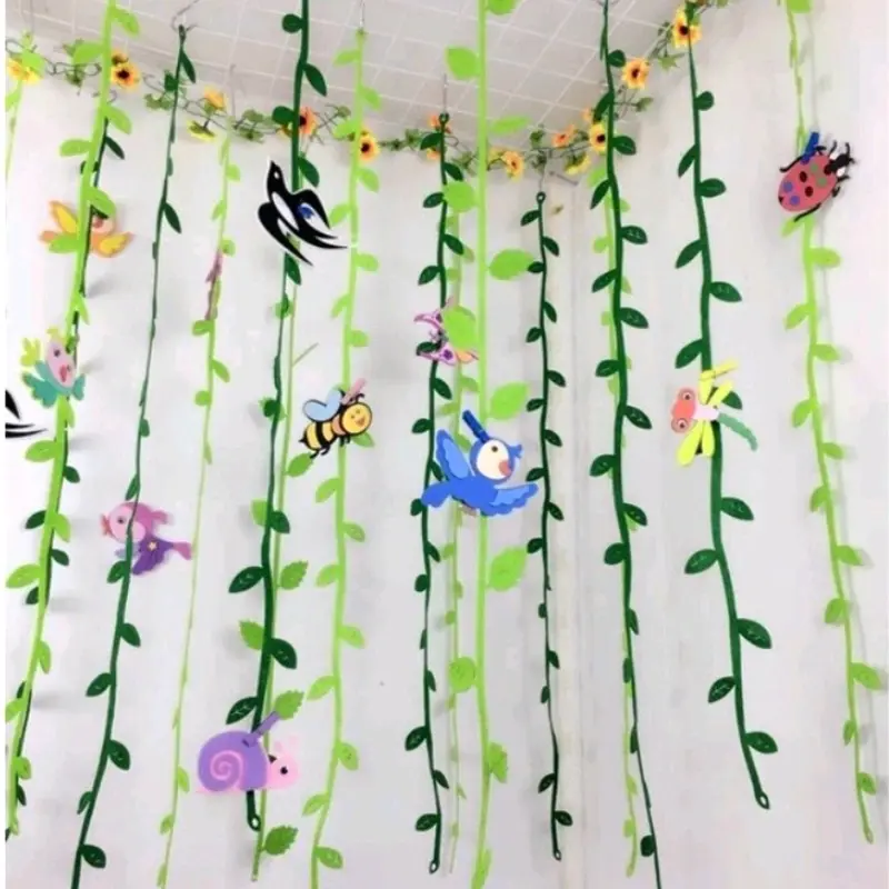 Dây lá bằng vải nỉ  dài 50cm, dây treo trang trí mầm non Decor Decor Bàn Decor Phòng Trang Trí Nhà 3