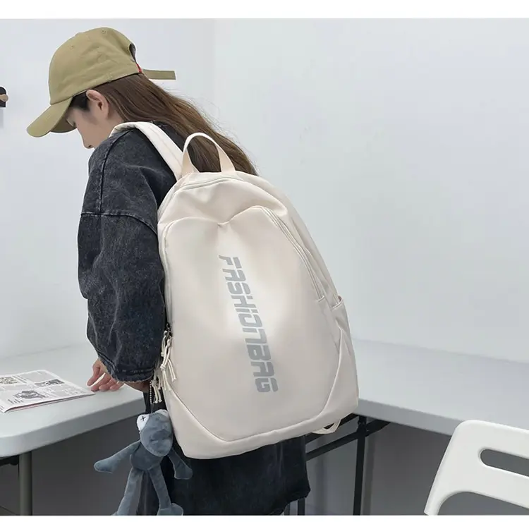 Ransel Wanita DMTS109 Unisex Hitam dan Putih untuk Sekolah Perguruan Tinggi - Backpack tas  ransel 5