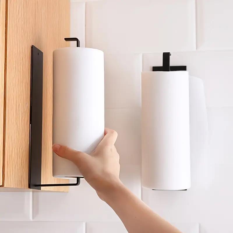 Product Introduction of Self-adhesive Tissue Storage Rack, 1 Count Wall Mounted Paper Towel Holder, Punch Free Storage Organizer for Bathroom Kitchen 8