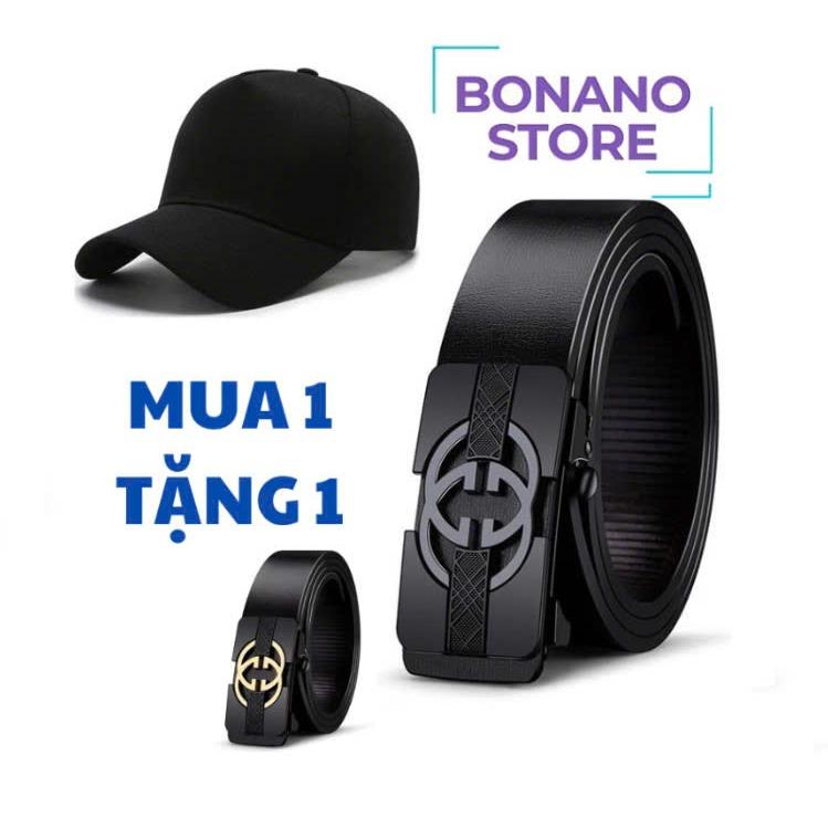 (GIÁ TỐT) Combo 2 MÓN: 1 thắt lưng khóa tự động mặt hợp kim cao cấp- TẶNG MŨ lưỡi trai Kim Tuyến Titan th ắ t lư ng 1