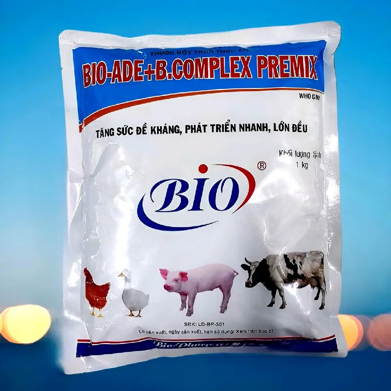 BIO ADE B.COMPLEX PREMIX gói 1kg cho gia súc gia cầm premix  cho gà, b complex 0