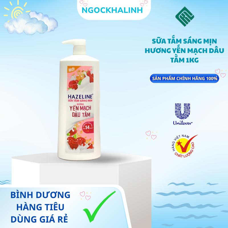  Sữa tắm HAZELINE yến mạch dâu tằm CHAI 1KG 