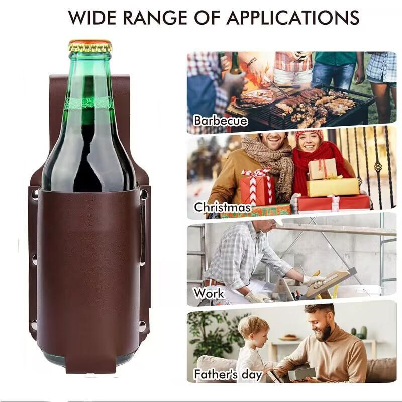 PU Leather Water Bottle Holder, Waterproof Waist Bottle Holder, Creative Waist Bag for Travel Outdoor & Backyard Use, Drinkware 8