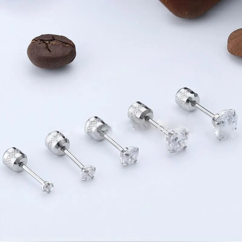 Bông Tai Bằng Thép Không Gỉ Titan, Cặp Unisex, Dành Cho Nam Và Nữ, Phong Cách, YUAN2BAI 6